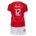 Maillot de foot Danemark Kasper Dolberg #12 Domicile vêtements enfant Europe 2024 Manches Courtes (+ pantalon court)